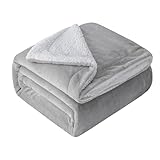 Mixibaby Hochwertige Wohndecken Kuscheldecken, extra Dicke warm Sofadecke/Couchdecke, Größe:150 cm x 200 cm, Farbe:Hellgrau