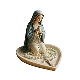 Rosenkranz-Halter,Schmuckhalter, elegante Gebets-Rosenkranz-Box, religiöses Geschenk, katholisches Geschenk, geeignet für Schlafzimmer, Wohnzimmer, Büro, Schreibtisch, religiöse (Jungfrau Maria)