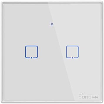 Smart Light Switch,SONOFF WiFi Touch Wall Light Switches Works with Alexa and Google Home,APP Remote Control & 433MHz RF Control,3 Gang 1 Way,White,Neutral Wire Required