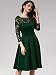Miusol Vintage 1940s Encaje Fiesta Vestidos para Mujer Verde Large