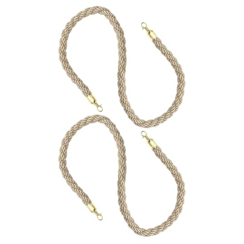 Corde de barrière en jute beige tressée et sécurisée pour poteaux de guidage haut de gamme