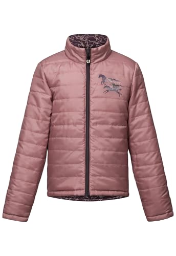 Kerrits Kids Round Up Reversible Quilted Equestrian Jacket – Warm Kids Horse Riding Coat for Winter, Fun Horse Print Design