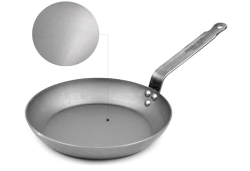 Mauviel M'Steel Black Carbon Natural Nonstick Frying Pan With Iron Handle, 12.6-in