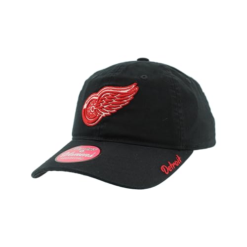 Detroit Red Wings NHL Officially Licensed Women's Adjustable Hat Girlfriend Icon Black