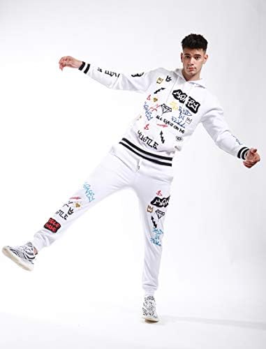 Screenshotbrand Mens Hip Hop Premium Slim Fit Track Pants - Athletic Jogger Bottom with Side Taping
