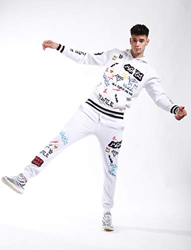 Screenshotbrand Mens Hip Hop Premium Slim Fit Track Pants - Athletic Jogger Bottom with Side Taping