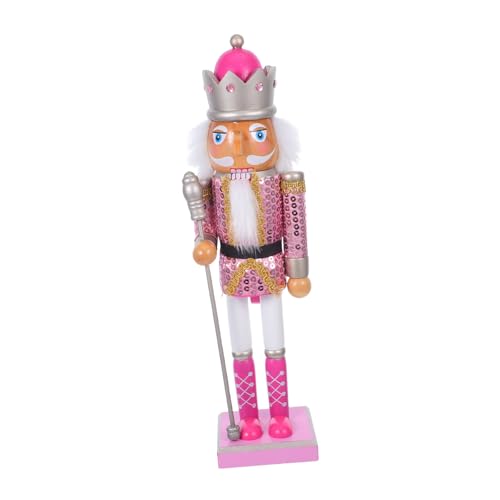 HAPINARY Cascanueces de Madera Rosa Muñeco Soldado Pintado Mano para Decoración Navideña Estantes Repisas y Mesas Figura Resistente y Coleccionable para Festivo