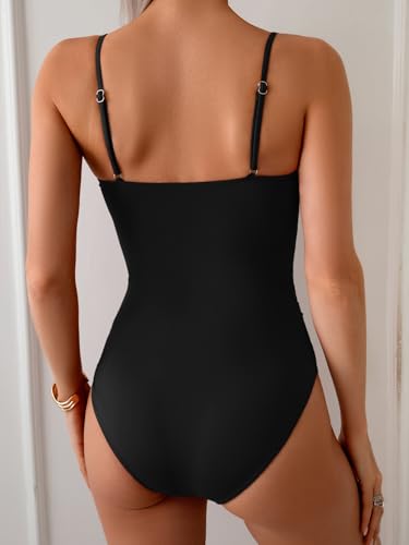 Eomenie One Piece Swimsuit for Women Tummy Control Ruched Bathing Suit Cutout U Wire Swim Suits2