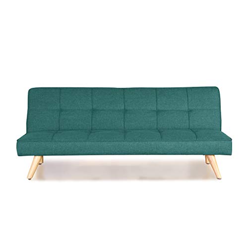 Designetsamaison Banquette Clic Clac 3 Places Vert - Siljan