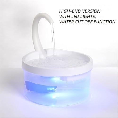 Fuente de agua automática para gatos 2L con luz LED blanca miniatura 5