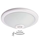  PS-TECH Plafon portalámparas de techo Con Sensor de Movimiento para 2 bombillas E27 Rango de movimiento 360º y 6 metros de diámetro a 2.2 m. de altura