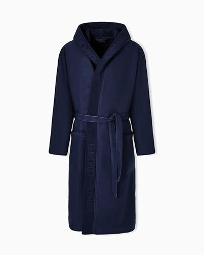 EMPORIO ARMANI Bathrobe Peignoir, Bleu Armani, L Mixte