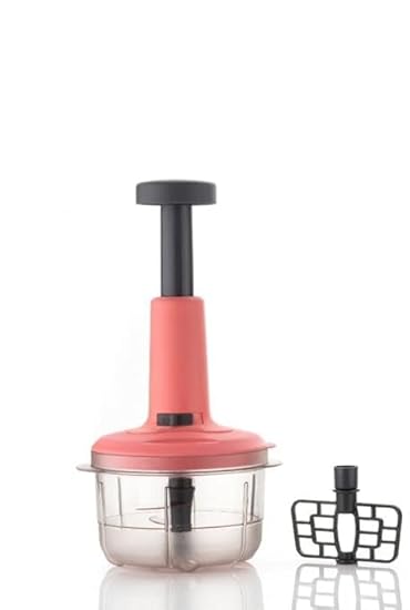PGKI 2 in 1 Push Chopper Push and Chop Chopper Vegetable and Fruit Cutter Chopper with Easy Push and Close Button 800ml | Peach Color (Pack of 1)