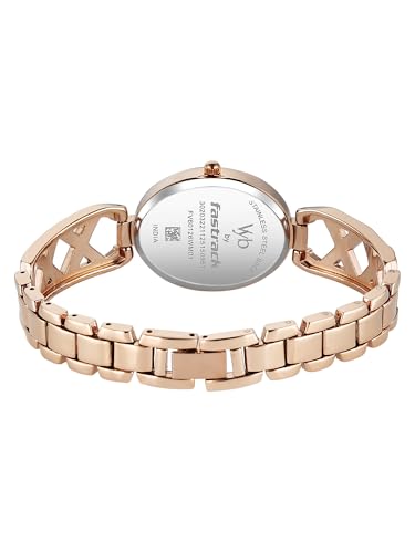 Image of Fastrack Vyb Charmer with Quartz Analog Silver Dial Rose Gold Strap Watch for Girls - FV60126WM01W