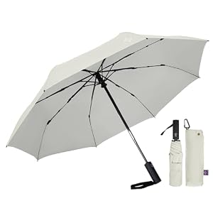 Travel Umbrella for Rain – Windproof Compact Folding Umbrella with 43″ Canopy – Auto Open Close Portable Parasol – UPF 100+ Sun Protection