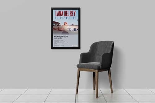 Image of BLINKART LanaDelRay - Honeymoon Wall Photo Frames | Wall Art for Bedroom, Living Room, Studio or Office | Album Cover Print with Spotify Song Link QR Code | Gift for Fans - 8x12 In