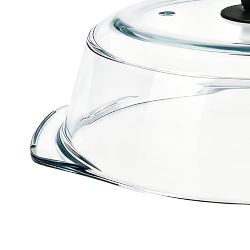 Tapa de cristal para microondas redonda y transparente para proteger platos de salpicaduras 7