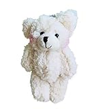 Cute Bear Animal Plush Doll Hanging Keychain Ring Bag Phone Pendant Decoration,Car Keychain Accessories for Women Men - Beige