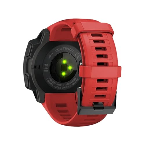 [�����ȓX] 22mm�X�g���b�v �ɓK��Garmin Instinct/Instinct 2 �E�H�b�`�o���h �u���X���b�g �X�|�[�c �V���R�� �����p���X�g�o���h �A�N�Z�T���[(Red,Instinct 2)
