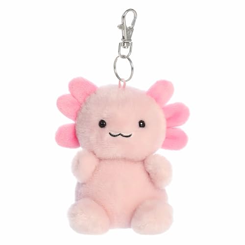 Aurora Adorable Palm Pals Ax Axolotl Clip-On- Fun Collectible Plush for Kids and Adult Collectors - Perfect for Backpacks and Birthday Gifts - Pink 4 Inches