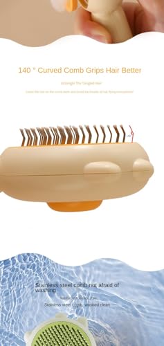 Image of Cat Brush with Release Button, Cat Brushes for Indoor Cats Shedding, Cat Brush for Long or Short Haired Cats, Cat Grooming Brush Cat Comb for Kitten Rabbit Massage Removes Loose Fur (Fresh Purple)