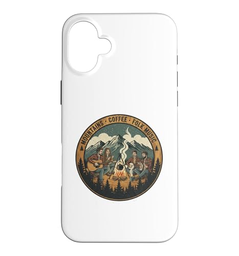 Camping Vacation Mountains Coffee And Folk Music �X�}�z�P�[�X iPhone 16 Plus �p