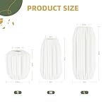 Keramik Vase Weiß Satz von 3 - Moderne Home Aesthetic Decor, Boho Minimalismus Stil Vasen für Pampasgras, Frische Blumen für Trockenblumen Schlafzimmer Eingangsbereich Esstisch Büro – Bild 4