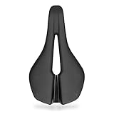 GORIX(ゴリックス)サドル 自転車 ショート 自転車サドル ロードバイク クッション 防水 穴あき 軽量 衝撃吸収 自転車サドル交換 おしゃれ ブラック (VENTURE 10)クロスバイク MTB サドル