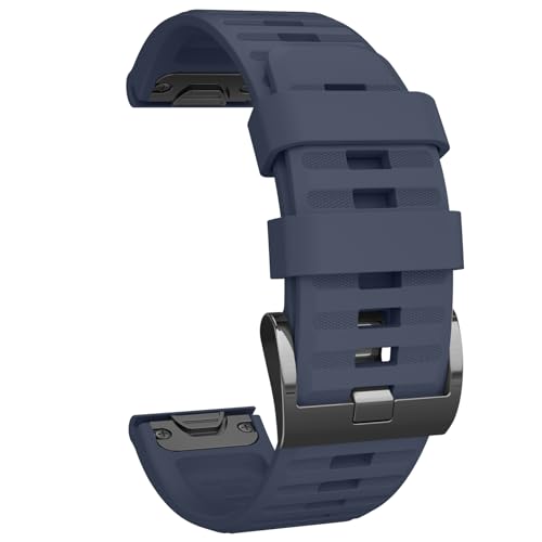 Correa de reloj para Garmin Fenix 6X / 6X Pro, Fenix 5X / 5X Plus, Fenix 3/3 HR Accesorios, banda de ancho QuickFit 26 mm (azul de medianoche)