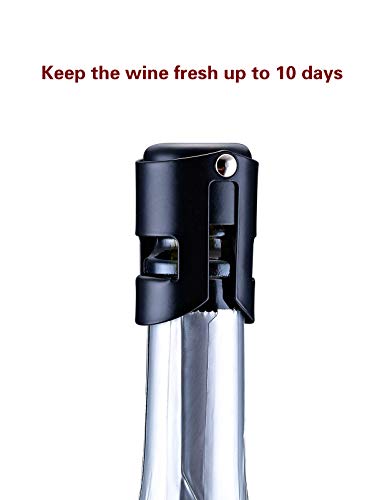 OWO Champagne Stopper with Stainless Steel, Professional Bottle Sealer for Champagne, Cava, Prosecco & Sparkling Wine, Champagne Saver Plug, Compact Champagne Bottle Plug (2pack)