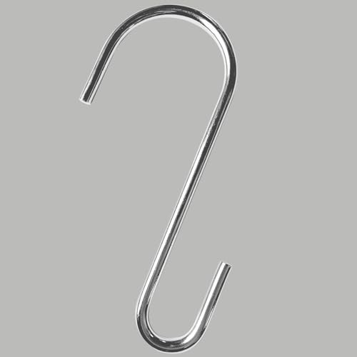 YAMAJA 12 Pack 4 Inch S Hooks for Hanging Spoons Pans Pots Kitchenware, Metal S Hooks for Hang Clothes Bags Plants, Apply Bathroom Office Tool Room, Silver