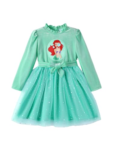 Image of Disney Girls' Tulle Tutu Dress Birthday Party Outfit Baby /Toddler | Officially Licensed, Frozen Elsa, Minnie, Princess, Velvet Top with Belt, Multi-Layer Mesh Skirt, Ruffle Long Sleeve Clothes