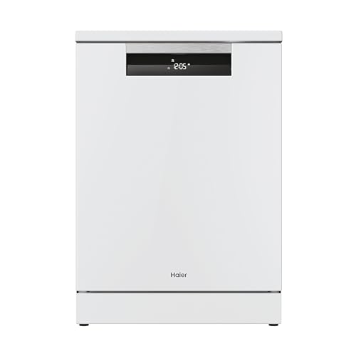 Haier I-Pro Shine Serie 3 XF 5C4M1W - Lavavajillas Independiente 60CM, Motor Inverter, 15 Cubiertos, Tercera Bandeja, 10 Ciclos, WIFI, Maxi Tub, Bloqueo Infantil, Apertura Automática, 44DB, Blanco