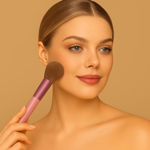 Image of ANNA's Premium 17 Pcs with Gift Box 13 Pcs Makeup Brush Set with 4 Blender Sponge Professional Face & Eye Cosmetic Brushes for Foundation, Blending, Contouring, Eyeshadow - Soft Bristles Brown Handle
