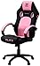 ELITE Gaming Stuhl MG100 EXODUS - Ergonomischer Bürostuhl - Schreibtischstuhl - Chefsessel - Sessel - Racing Gaming-Stuhl - Gamingstuhl - Drehstuhl - Chair - Kunstleder Sportsitz (Schwarz/Pink/Weiß)