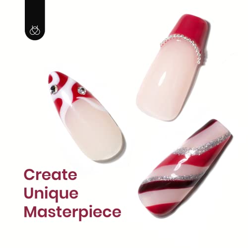 Beetles 20Pcs Gel Nail Polish Kit Winter Spring Colors Nude Pink Brown Burgundy Red Gel Polish Set With Base Top Coat Verse Of Roses Kit Soak Off Golden Glitter Nail Gel Mother's Day Gifts For Women #TOP3