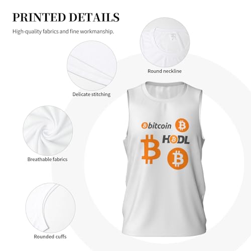 Bitcoin Logo HODL BTC Crypto Cryptocurrency Men's Basketball Jersey Tank Top for Men - Image 7