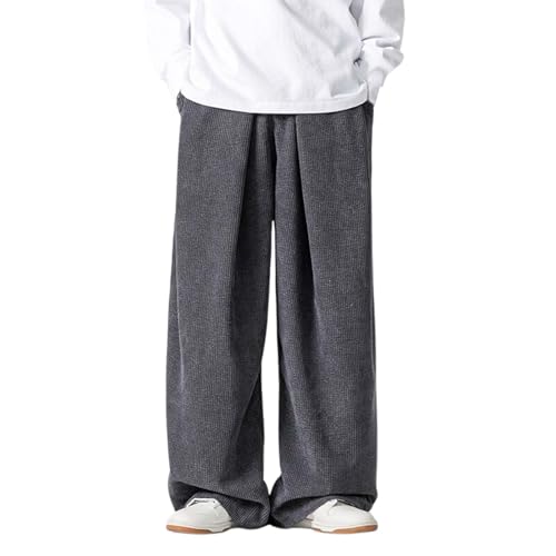 Pantalon de jogging en velours pour homme à coupe ample droite