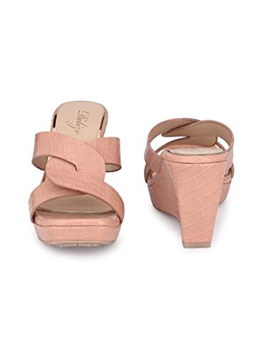 Image of Delize Light - vegan leather cross strap wedge heel sandals 2500
