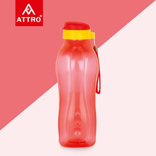 Image of ATTRO Prime Drinkware Plastic Water Bottle,Leak-Proof-Set of 3-Red-1.5L