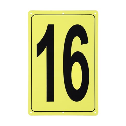 Plaque numéro 16 aluminium jaune pour marquage de zone de parking
