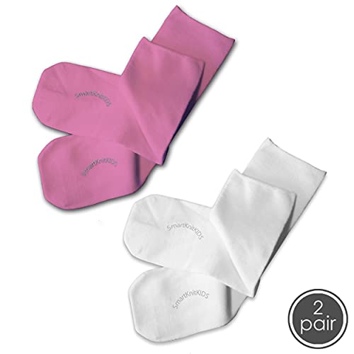 Seamless Sensitivity Socks - 2 Pack (Pink & White, Medium)2