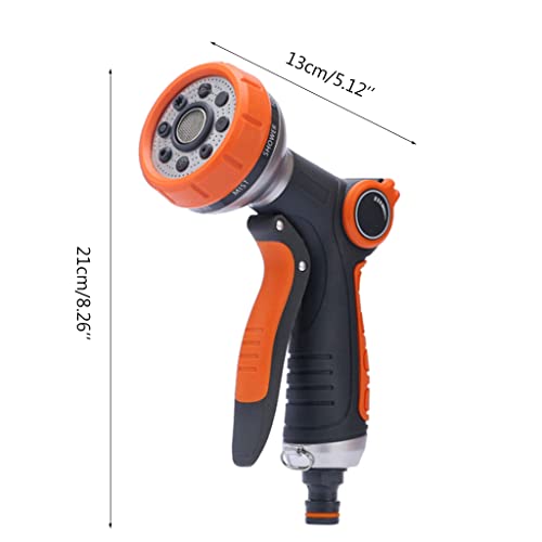 Garden Hose Sprayer Nozzle with 8 Adjustable Patterns for Auto Car Washing Lawn Watering Plants Pet