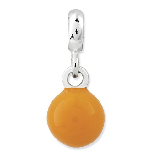 925 Sterling Silver Yellow Enameled Bead Enhancer Pendant for Women