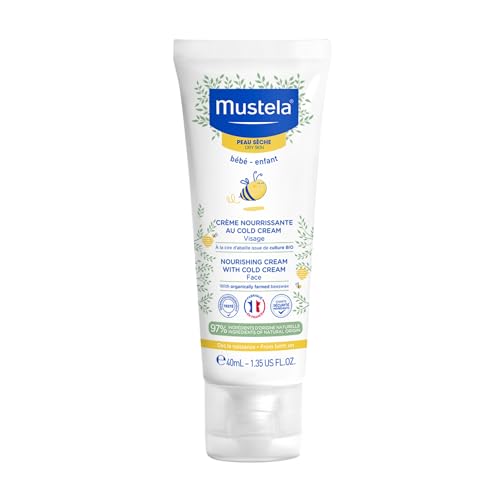 Mustela Baby Nourishing Face Cream Daily Moisturizer for Dry Skin - with Natural Avocado Cold Cream & Beeswax-40ml