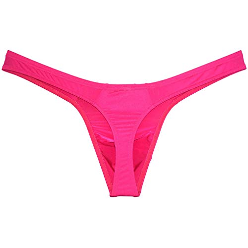 Sexy Men's Glossy Thong Underwear Stretchy Ice Silk T-Back Hipster Tangas Trunks4