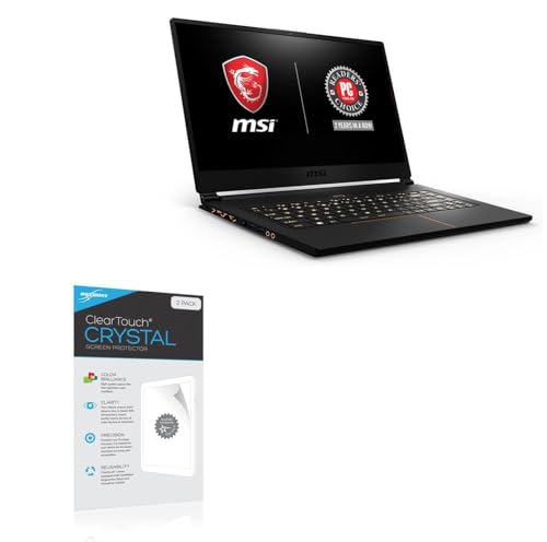 BoxWave Screen Protector Compatible with MSI GS65 Stealth Thin - ClearTouch Crystal (2-Pack), HD Film Skin - Shields from Scratches