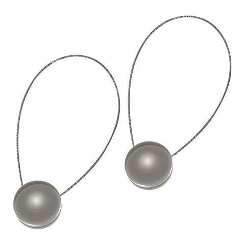 LegendTech 2PCS Cat-Eye Magnetic Curtain Tieback Sleek Shimmering Curtain Buckle ABS Stainless Steel Corrosion Resistant Durable Rounded Edge Smooth For Drape Organization Decor Dark Grey Cover