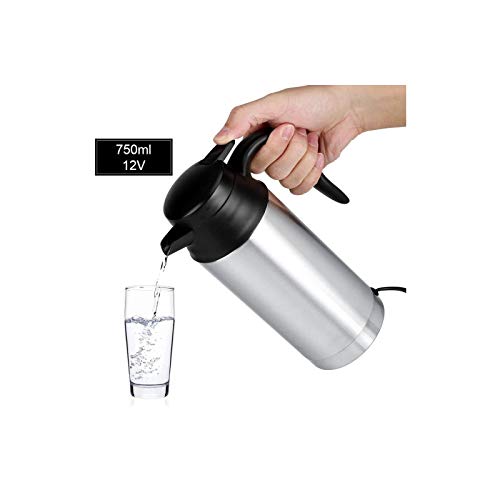 Car Electric Kettle Travel Dc 12V Hot Water Kettle Fast Boiling, Stainless Steel Car Kettle Temperature Control Heating Cup, Auto Shut Off, For Tea Coffee(750Ml) #TOP7