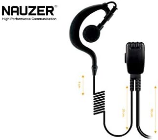 Nauzer Walkie Talkie Earpiece with PTT Mic Microphone 2 Pin Headset Radio Security Compatible with Motorola CLS4460 GP300 CP040 P100 CP100 CT150 CT250 GP68 GP88S XTN446 XTN500 Two Way Radio